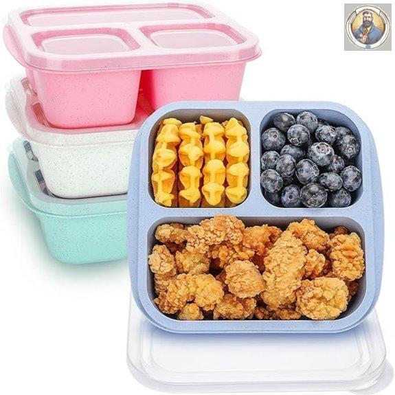 TOUWMX Kid Bento Boxes 4-Pack Stackable Meal Containers