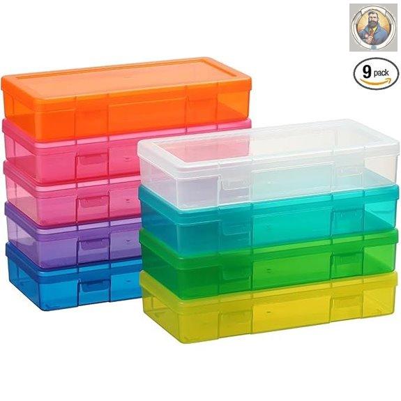 Novelinks Small Stackable Storage Bins with Lids (9 Pack)