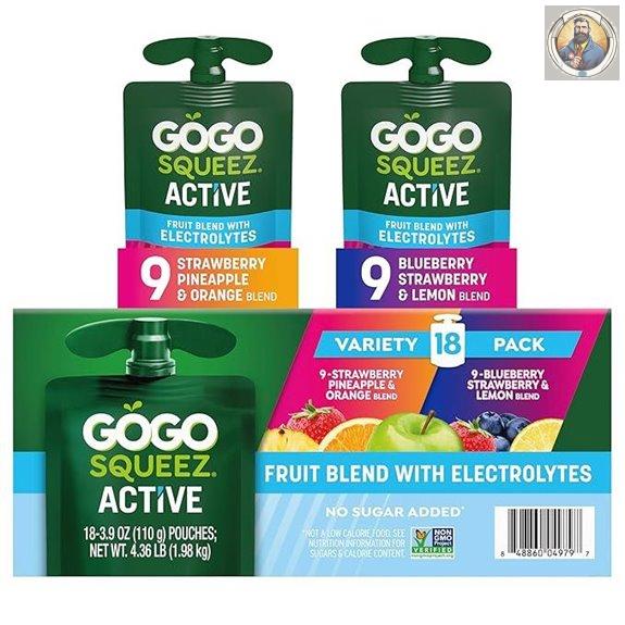 GoGo squeeZ No Sugar Active Fruit Electrolyte Pack