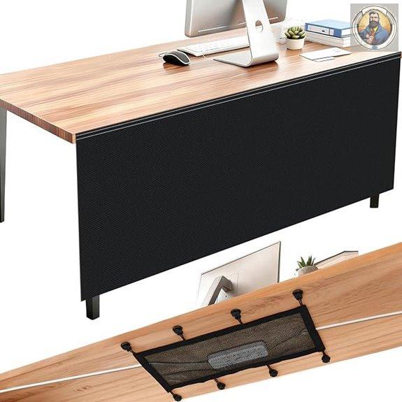 Tegeme 71'' Under Desk Privacy Panel with Organizer