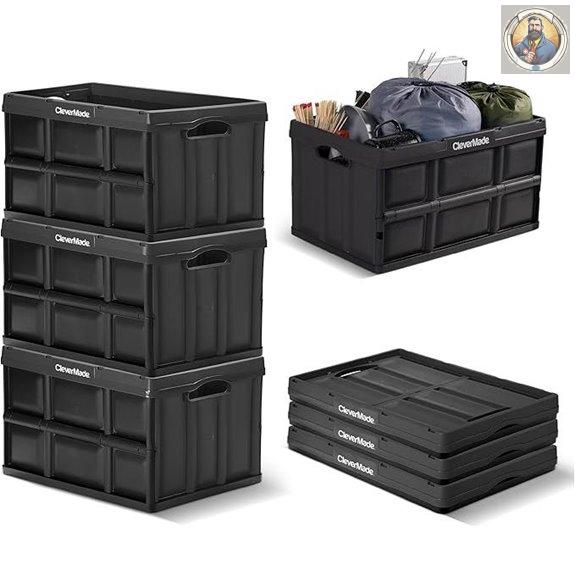 CleverMade 3-Pack Collapsible Plastic Storage Bins