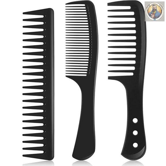 Patelai Wide Tooth Detangling Hair Comb Set (3 Pieces)