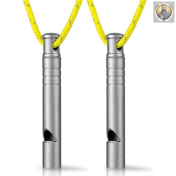 TISUR Titanium Emergency Whistle with Lanyard