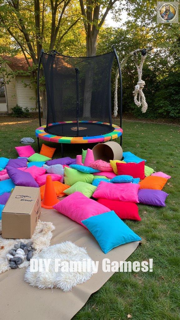 trampoline backyard obstacle course