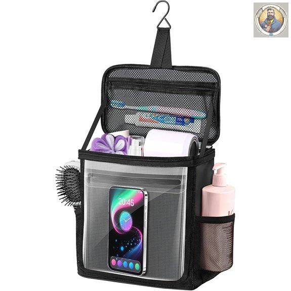 Travel Shower Caddy with Water-Resistant Phone Pocket