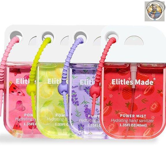 4-Pack Travel Hand Sanitizer Spray with Keychain