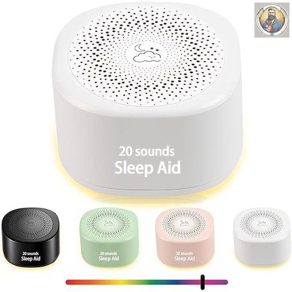 Travel White Noise Machine with Sleep Sounds and Night Light
