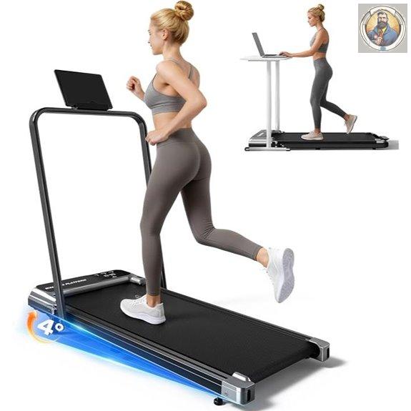 Walking Pad Treadmill with Handle and Incline