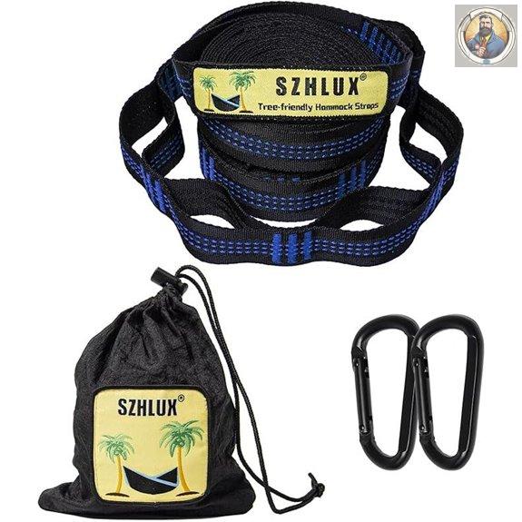 SZHLUX Tree Hammock Straps 10ft 38 Loops 2 Carabiners