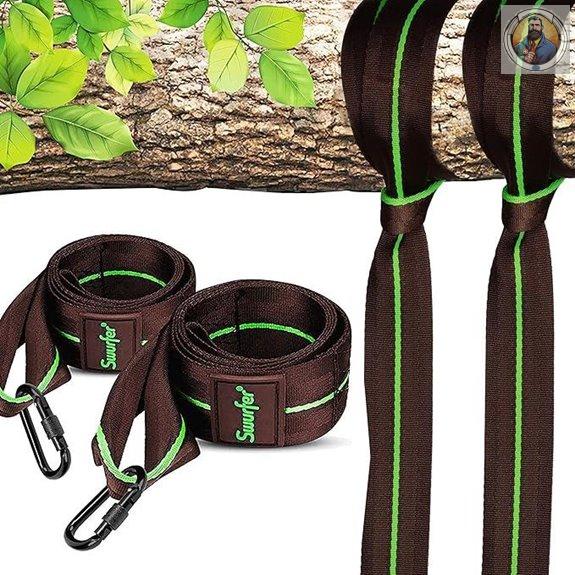 Swurfer Tree Swing Hammock Straps with Lock Carabiners