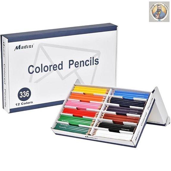 Madisi 12-Color Pre-Sharpened Colored Pencils (336 Pack)