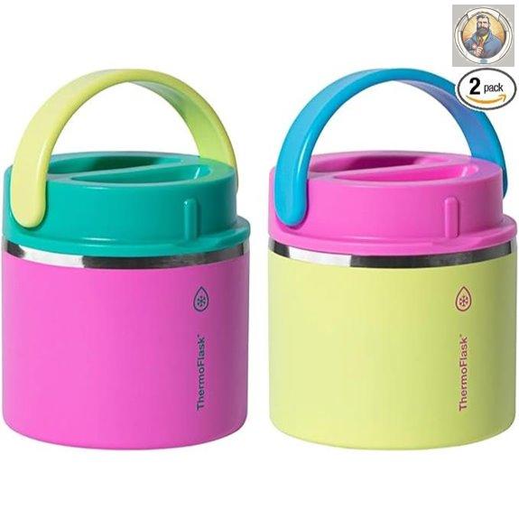 ThermoFlask 20 oz Food Jar 2-Pack (Pink & Blue)