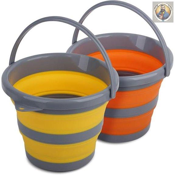 2 Pack Collapsible Plastic Buckets 5L Portable Water Pails