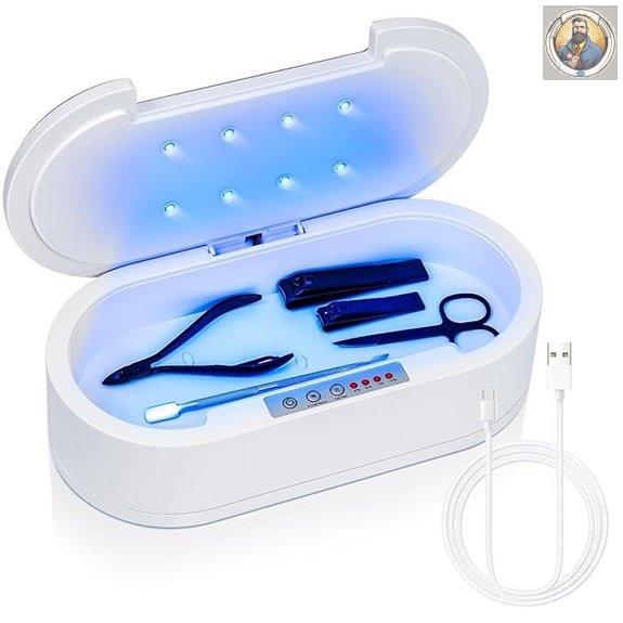 Nail Tool Sterilizer Box with Blue Light UV Sanitizer