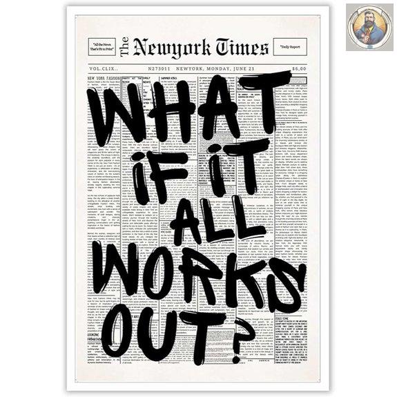 Retro Black and White Newspaper Poster Wall Art