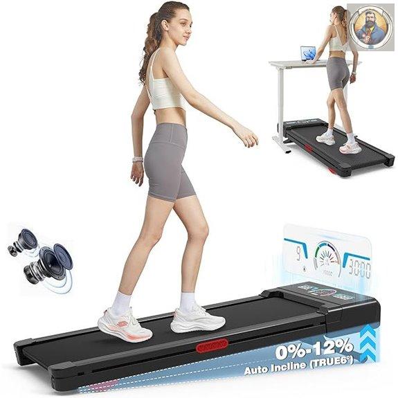 TrailViber Walking Pad Treadmill with Incline & RGB Screen