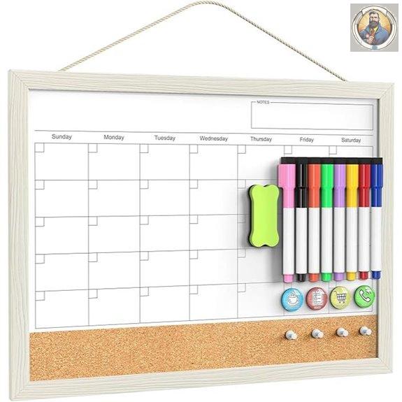 TANKEE Wall Calendar & Cork Whiteboard (17x13 inches)