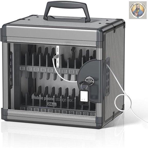 24-Slot Wall-Mounted Cell Phone Locker for Schools