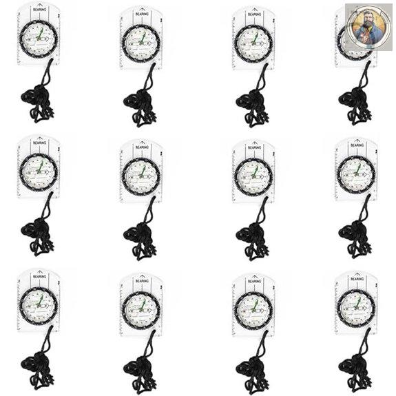12pcs Waterproof Orienteering Compass Set