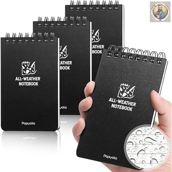 Waterproof 4-Pack Pocket Notebooks with 100 Pages