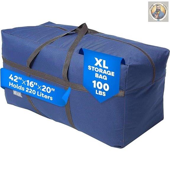 Blue XL Waterproof Duffel Bag for Travel and Storage