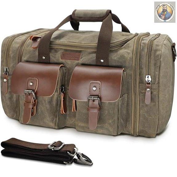 Wildroad Waxed Canvas Duffle Bag 50L Waterproof