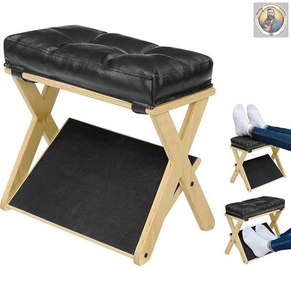 Under Desk Footrest with Wooden Double Step Design